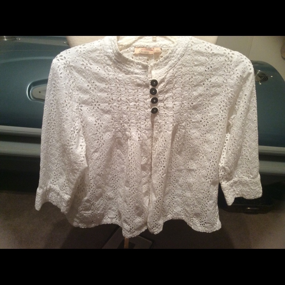 Weekend choices large white eyelet top